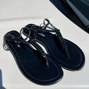 montego bay club black thong sandals size 6.5 NWOT